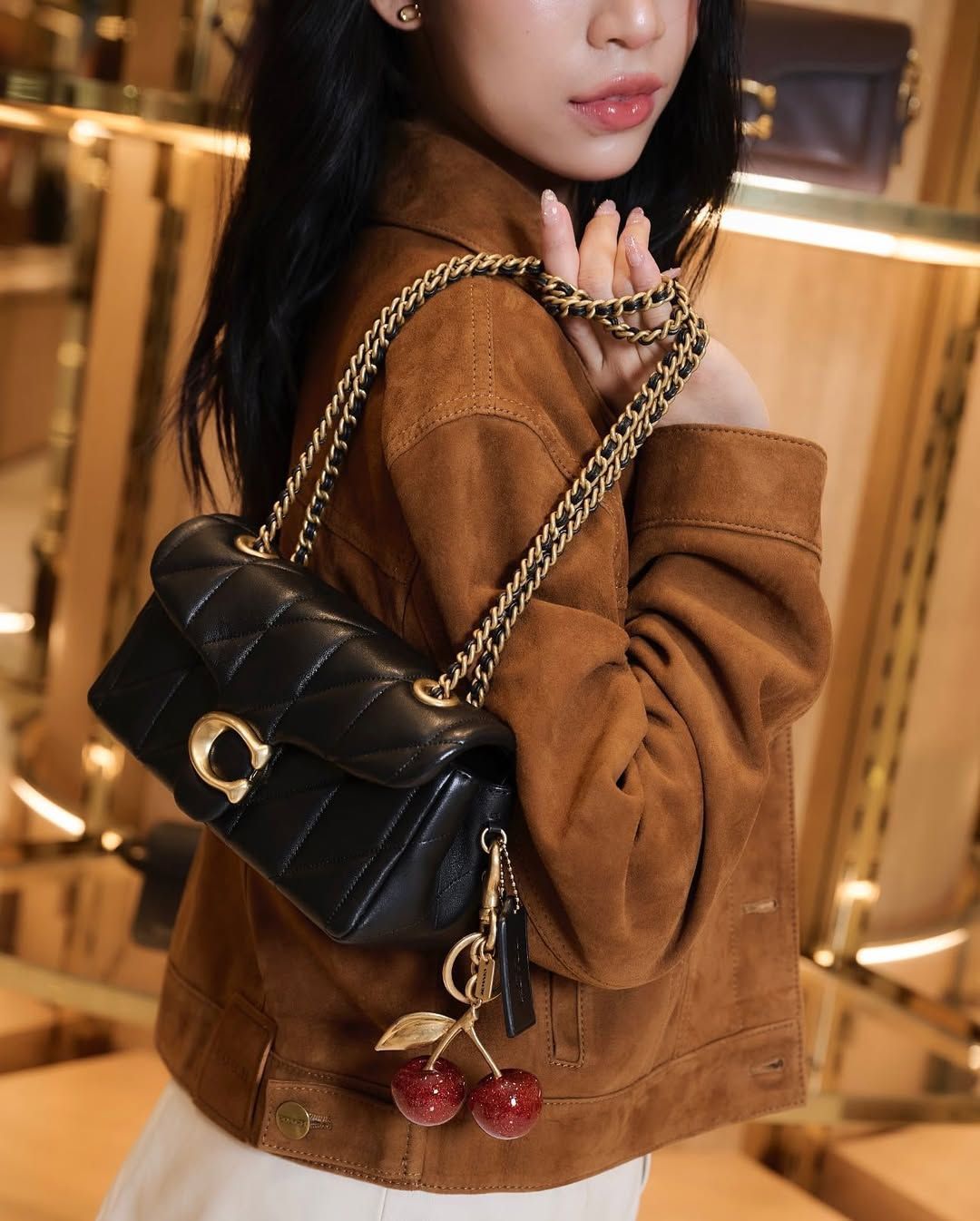 Elvora Tabria Flap shoulder Bag Coach Brown