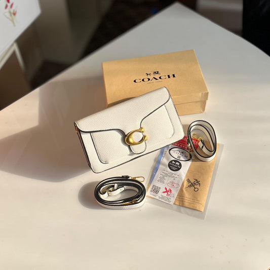 Elvora Tabria Flap Crossbody Bag Coach White