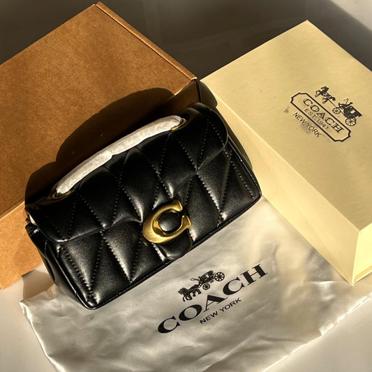 Elvora Tabria Flap shoulder Bag Coach Black